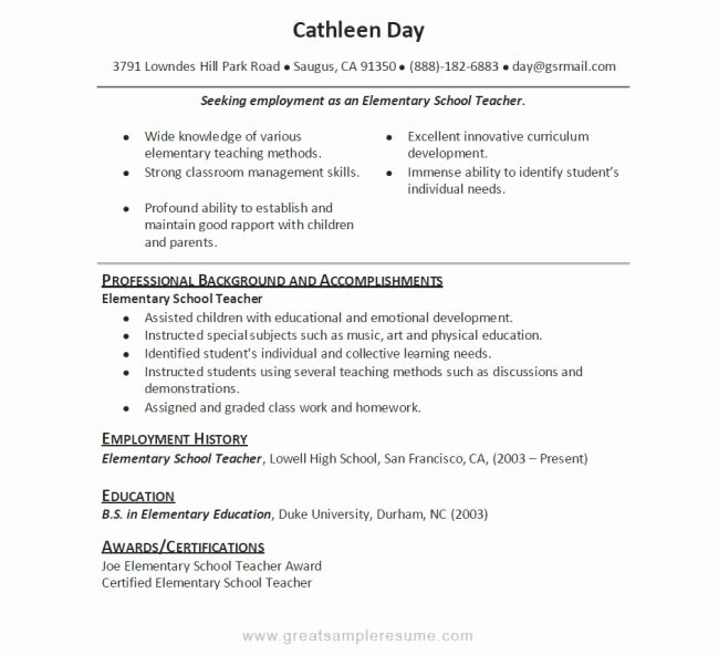 Resume Examples for Highschool Students Unique Example Resume for High School Student with No Work