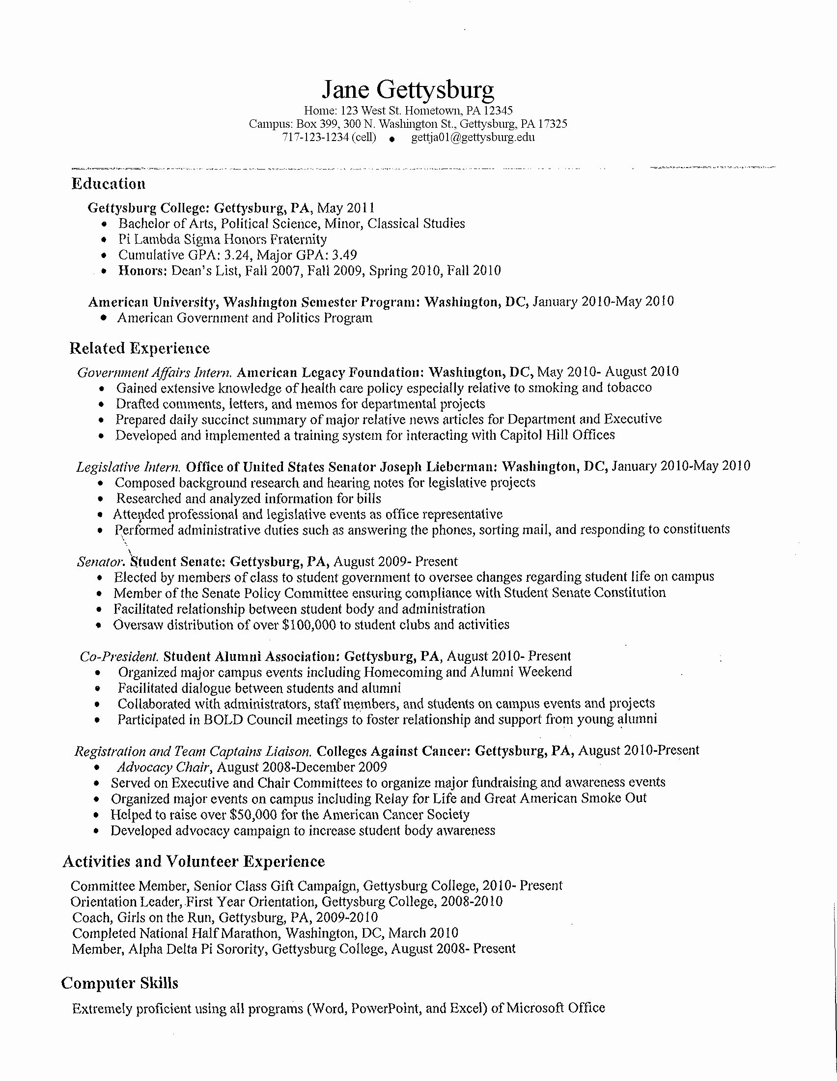 Resume High School Student Beautiful Sample College Student Resume No Work Experience Sample