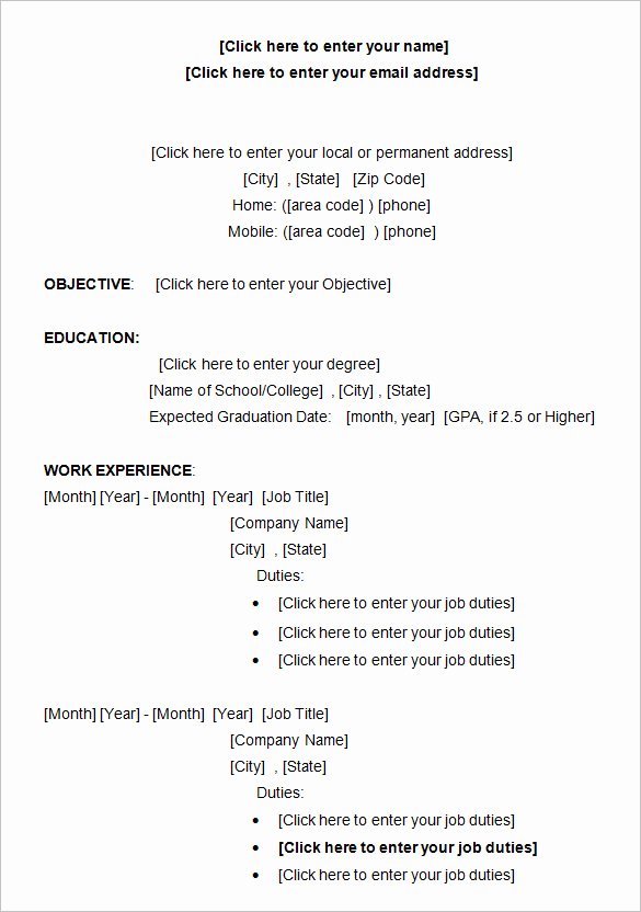 Resume Samples for College Student Best Of College Resume format