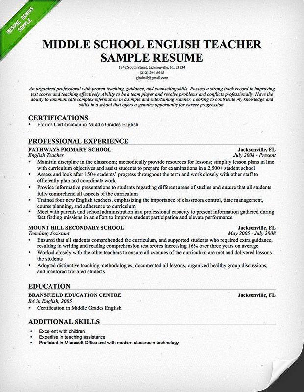 Resume Template for Teaching Luxury Teacher Resume Samples &amp; Writing Guide