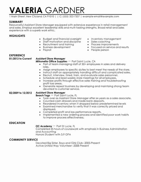 Retail Store Manager Resumes Inspirational 11 Amazing Retail Resume Examples