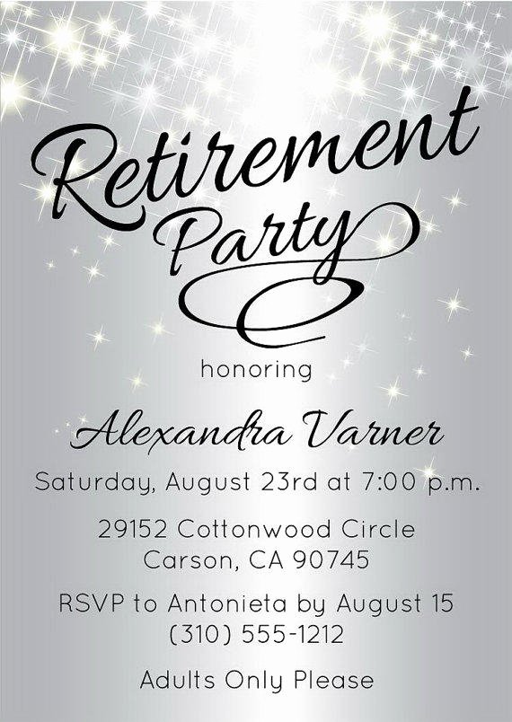 Retirement Party Invitations Templates Beautiful Silver Retirement Party Invitation From Announceitfavors On