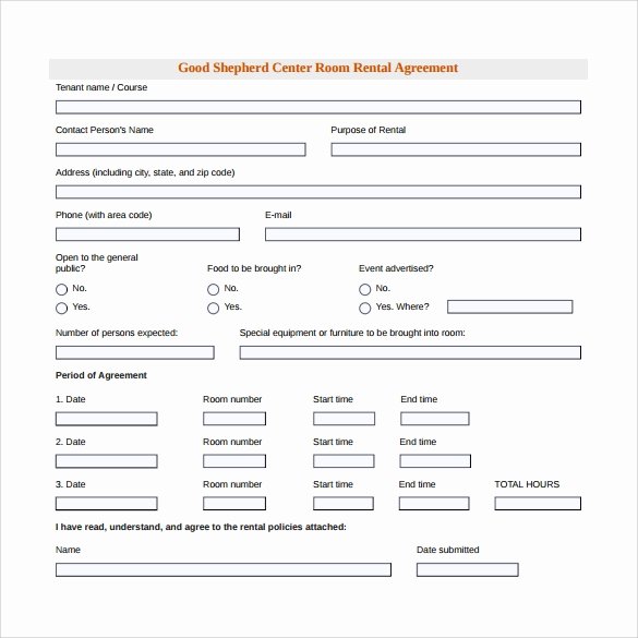 Room Rental Agreement Pdf Fresh Sample Room Rental Agreement – 8 Free Samples Examples