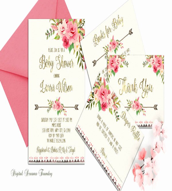 Sample Baby Shower Invitations Fresh 11 Floral Baby Shower Invitation Designs &amp; Templates