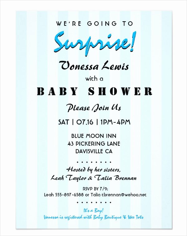 Sample Baby Shower Invitations New 63 Unique Baby Shower Invitations Word Psd Ai