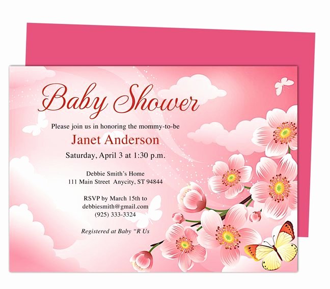 Sample Baby Shower Invitations New Baby Shower Invitations Templates butterfly Kisses Shower