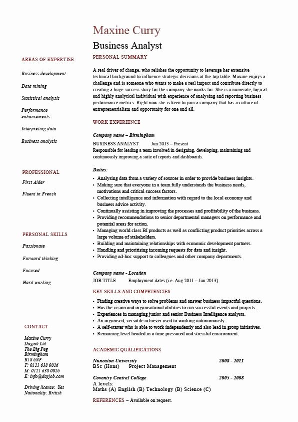 Sample Business Analyst Resume Awesome Business Analyst Resume Example Sample Professional