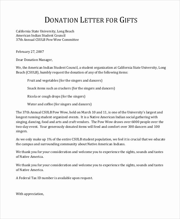 Sample Donation Request Letter Lovely Sample Donation Letter 10 Examples In Word Pdf