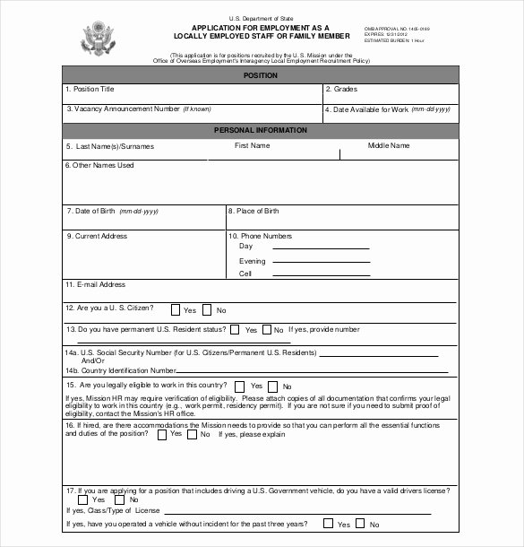 Sample Job Application form Unique 15 Application form Templates – Free Sample Example
