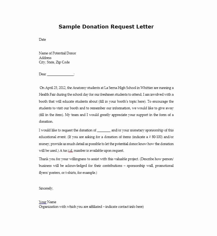 Sample Letters asking for Donations Beautiful 43 Free Donation Request Letters &amp; forms Template Lab