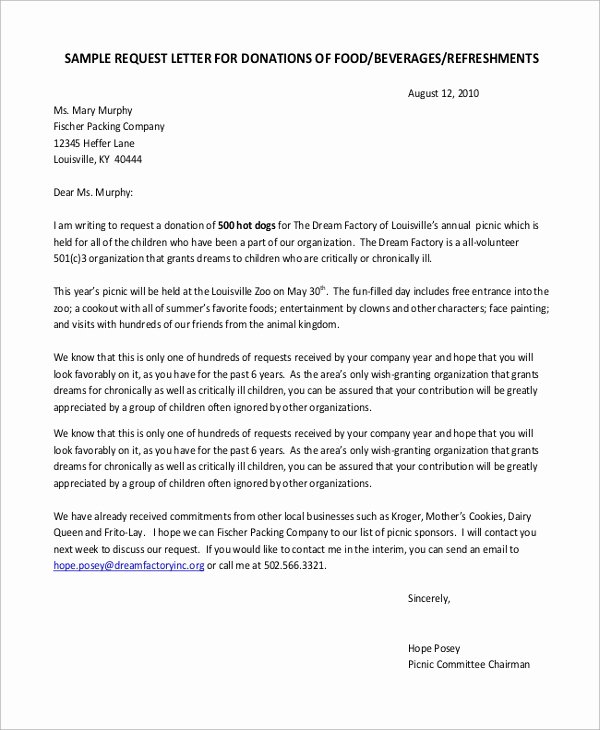Charity Donation Request Letter Template Donation Request Letter F 