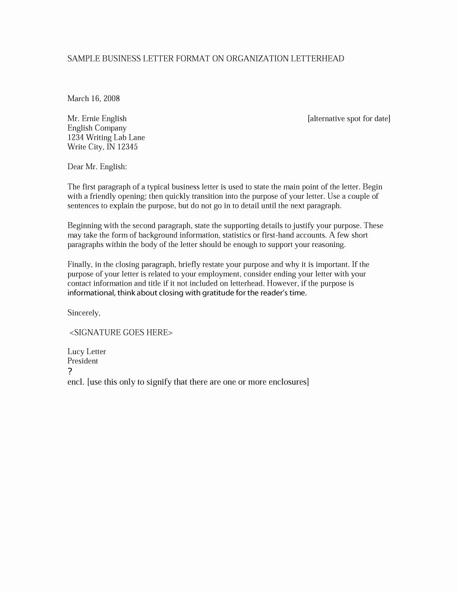 Sample Of Bussiness Letters Inspirational 35 formal Business Letter format Templates &amp; Examples