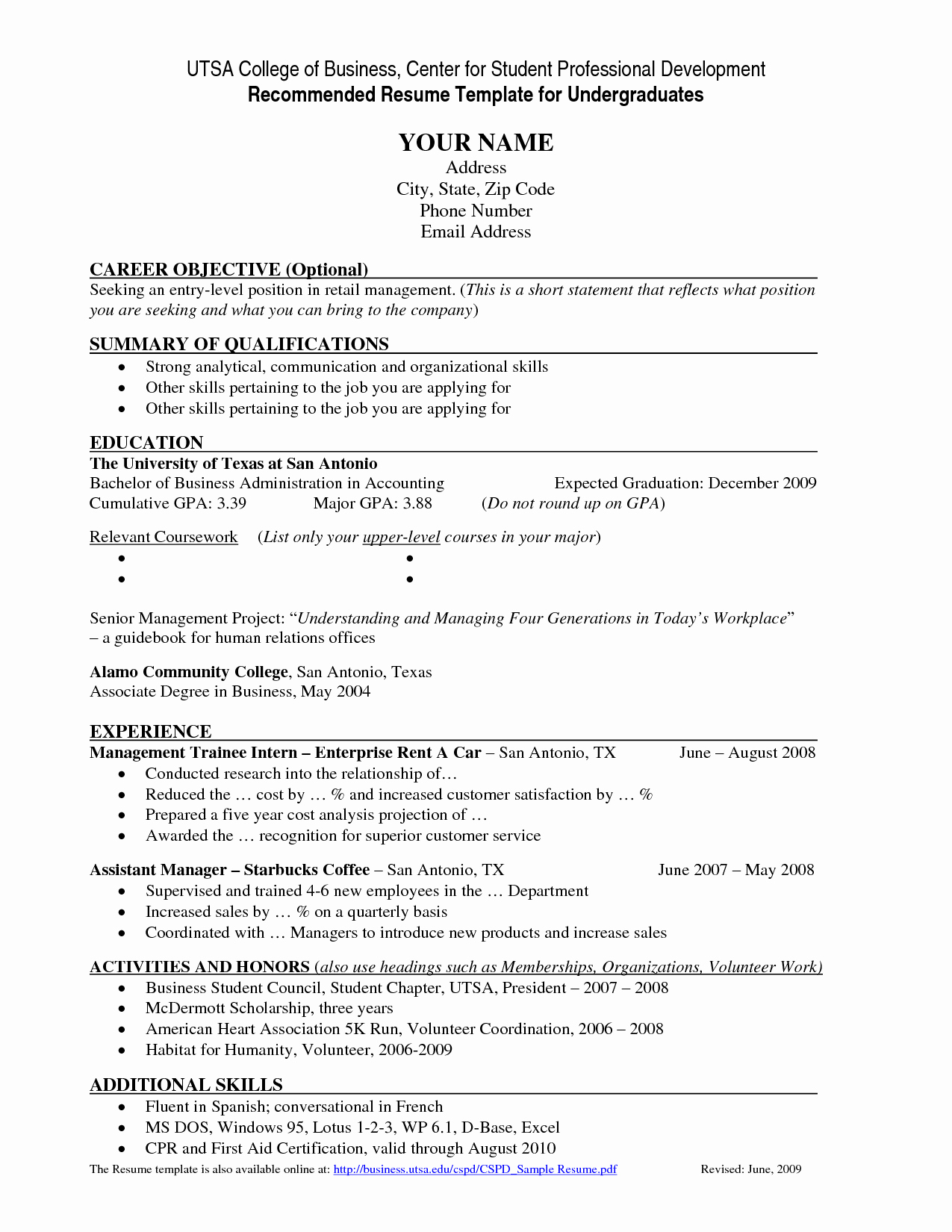 Sample Resume College Student Elegant Resume Template for College Students