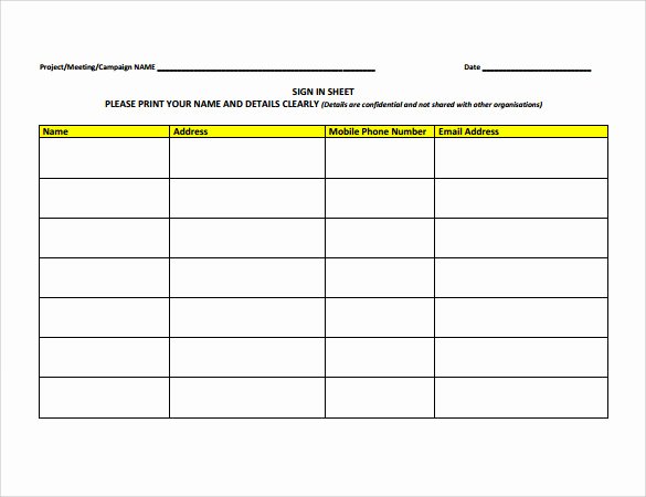 Sample Sign In Sheet Best Of Free 32 Sample Sign In Sheet Templates In Pdf