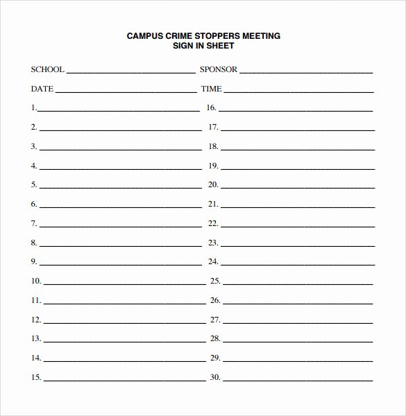 Sample Sign In Sheet Best Of Sample Meeting Sign In Sheet 13 Documents In Pdf Word