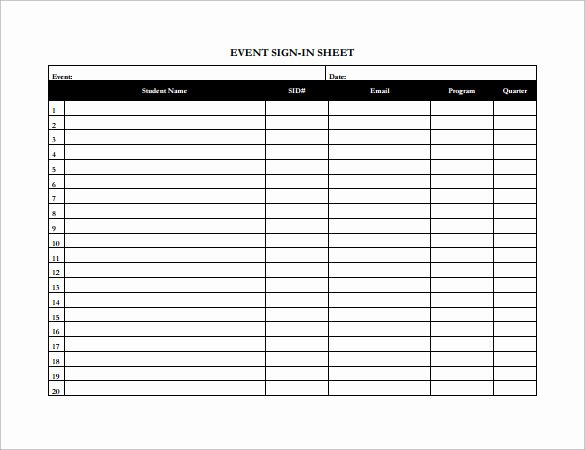 Sample Sign In Sheet Lovely Sample event Sign In Sheet 13 Documents In Pdf Word