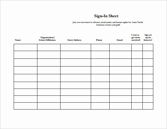 Sample Sign In Sheet New Sample event Sign In Sheet 11 Documents In Pdf Word