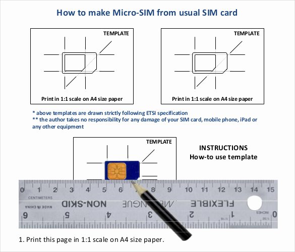 Sim Card Cutting Template Unique Micro Sim Template – 10 Free Word Pdf Documents Download
