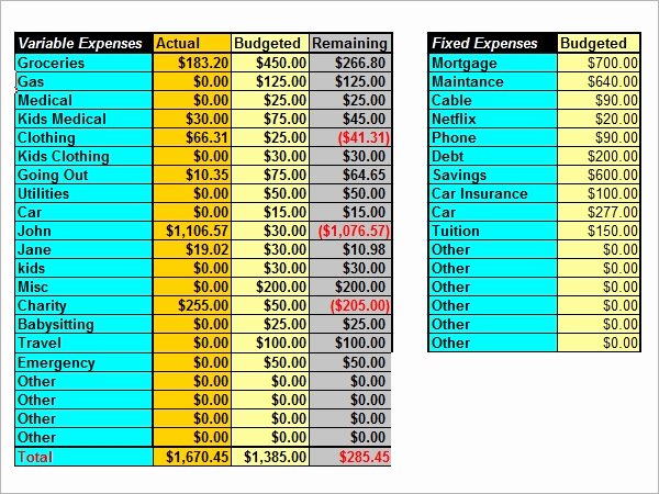 Simple Budget Template Excel Lovely Free 9 Bud In Samples Example format
