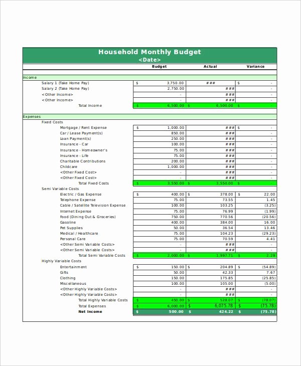 Simple Budget Template Excel New Basic House Hold Monthly Bud Template Excel Monthly