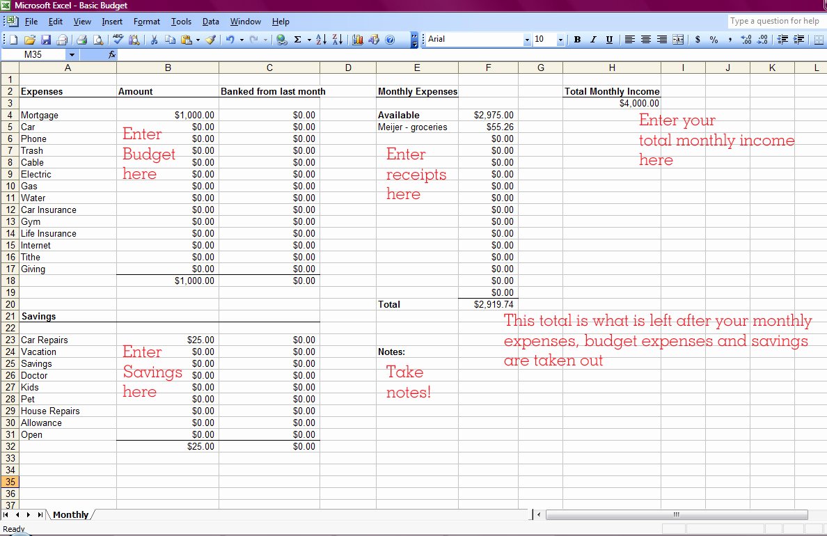 Simple Budget Template Excel New How to Make A Basic Monthly Bud Our Goodwin Journey