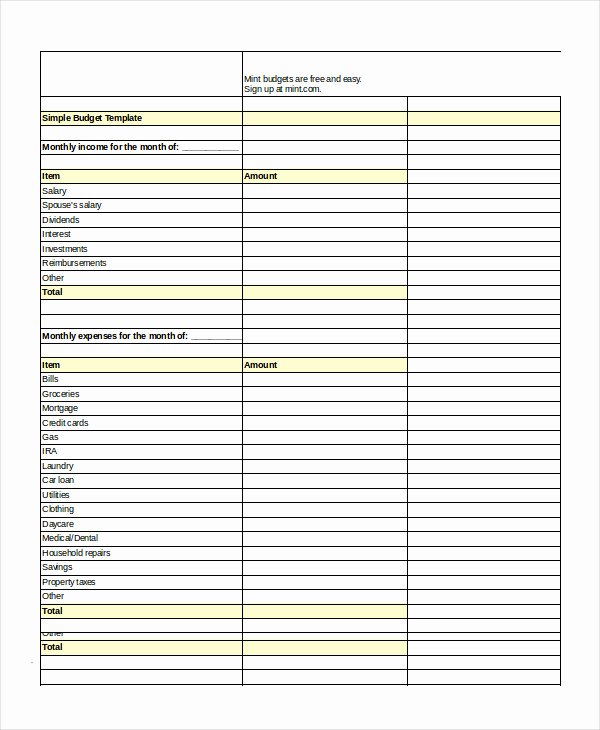 Simple Budget Template Excel Unique Excel Bud Template 10 Free Excel Documents Download