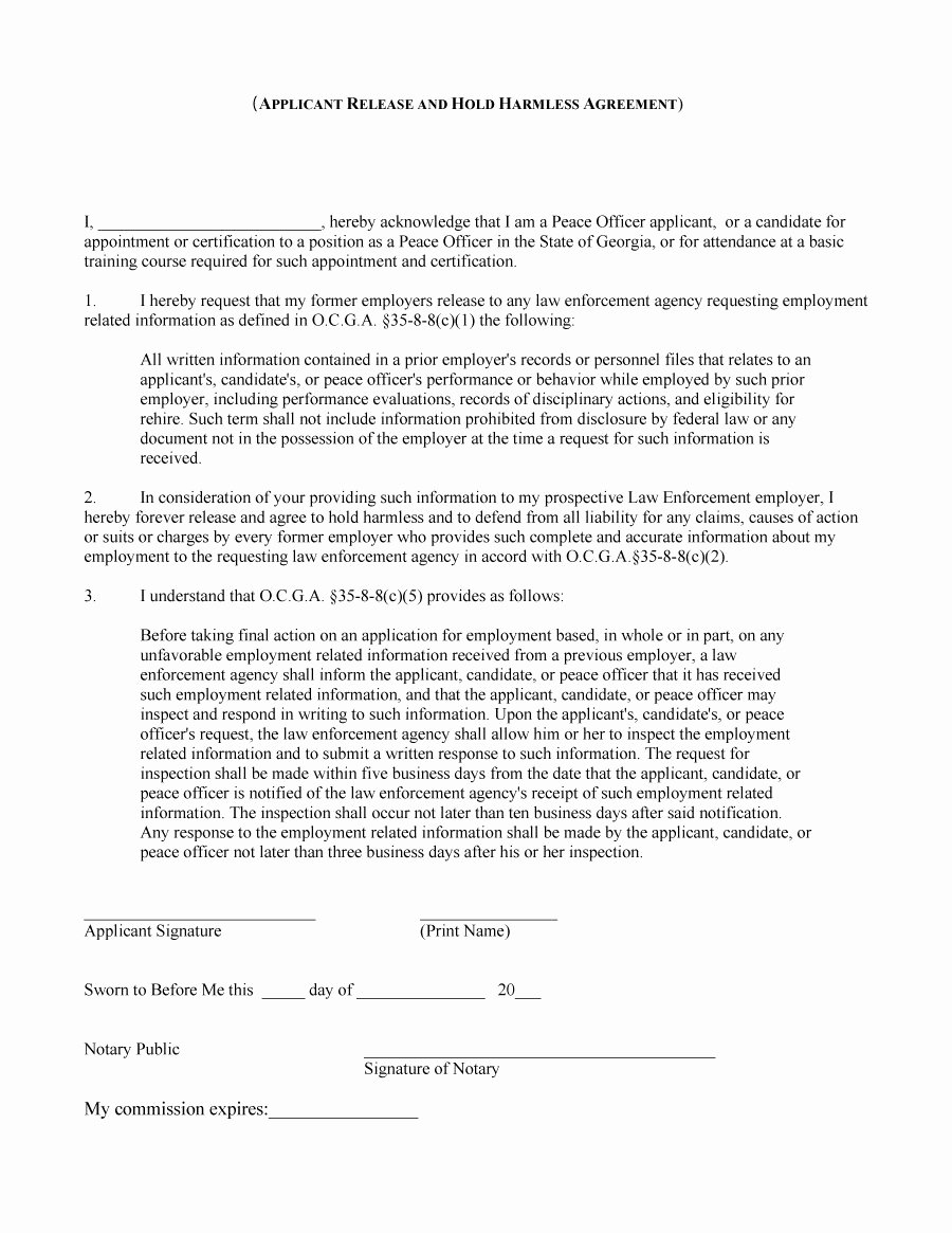 Simple Hold Harmless Agreement Best Of 40 Hold Harmless Agreement Templates Free Template Lab