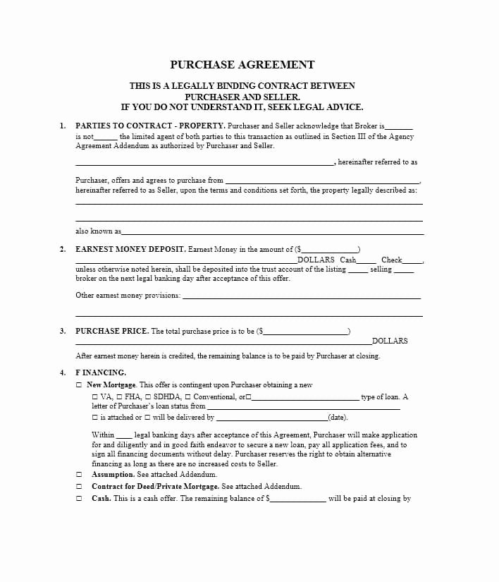 Simple Home Purchase Agreement Luxury 37 Simple Purchase Agreement Templates [real Estate Business]