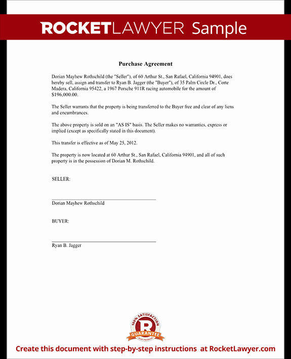 Simple Home Purchase Agreement Unique Purchase Agreement Template Sale Agreement form