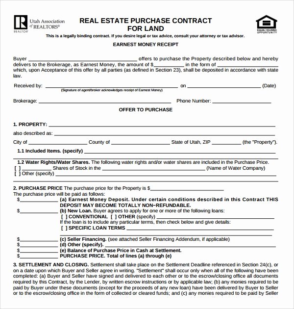 Simple Land Purchase Agreement form Luxury Free 14 Sample Real Estate Purchase Agreement Templates