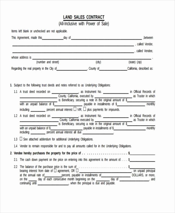 Simple Land Purchase Agreement form New 8 Sale Contract form Samples Free Sample Example