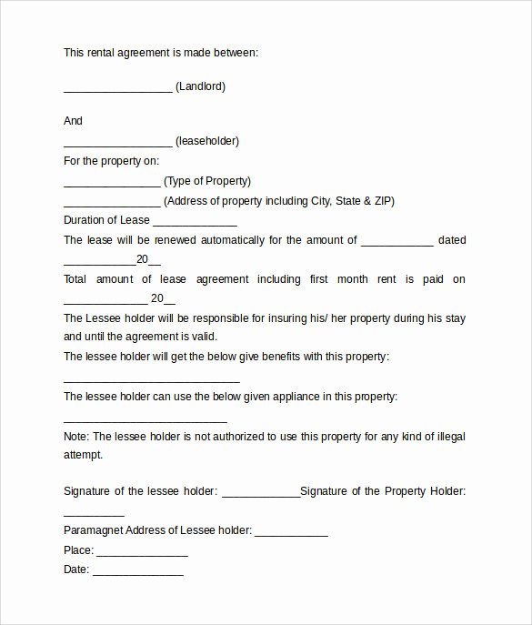 Simple Lease Agreement Pdf Inspirational Basic Lease Agreement