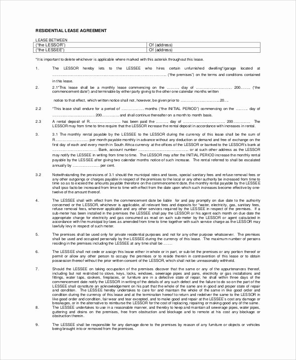 Simple Lease Agreement Pdf Inspirational Simple Lease Agreement 9 Examples In Pdf Word