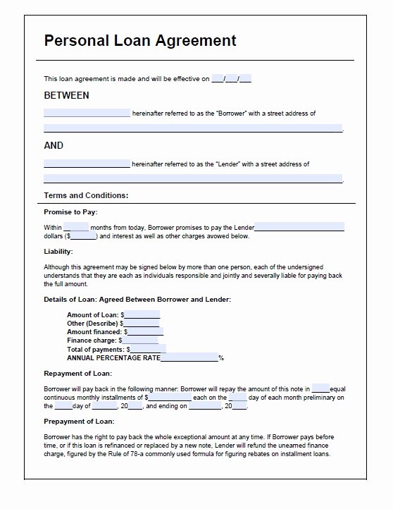 Simple Loan Agreement Pdf Awesome Free Loan Agreement Template