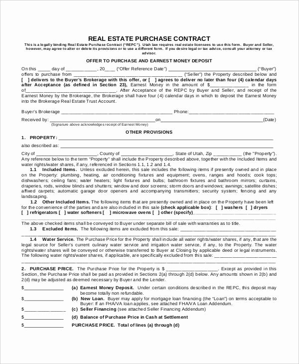Simple Real Estate Contract Unique 13 Purchase Contract Templates Word Pdf Google Docs
