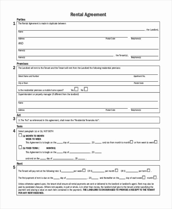 Simple Rental Agreement Pdf Elegant Free 12 Simple Rental Agreement forms