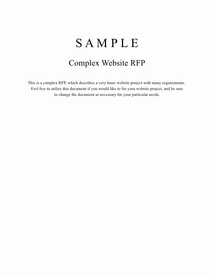 Simple Request for Proposal Example Elegant Plex Website Rfp Sample