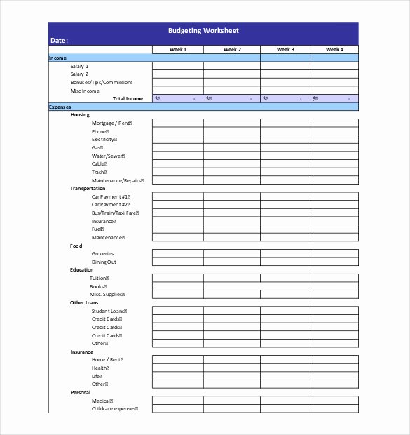 Simple Weekly Budget Template Fresh 13 Weekly Bud Templates Free Sample Example format