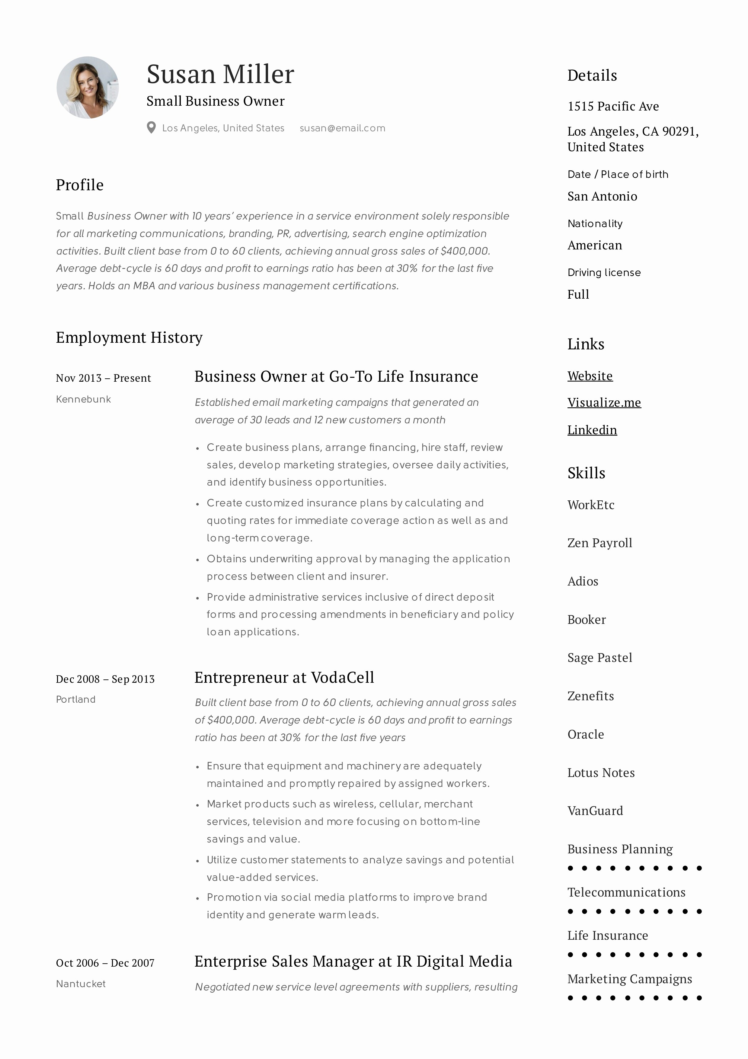 Small Business Owner Resume Beautiful Small Business Owner Resume Guide 12 Examples Pdf