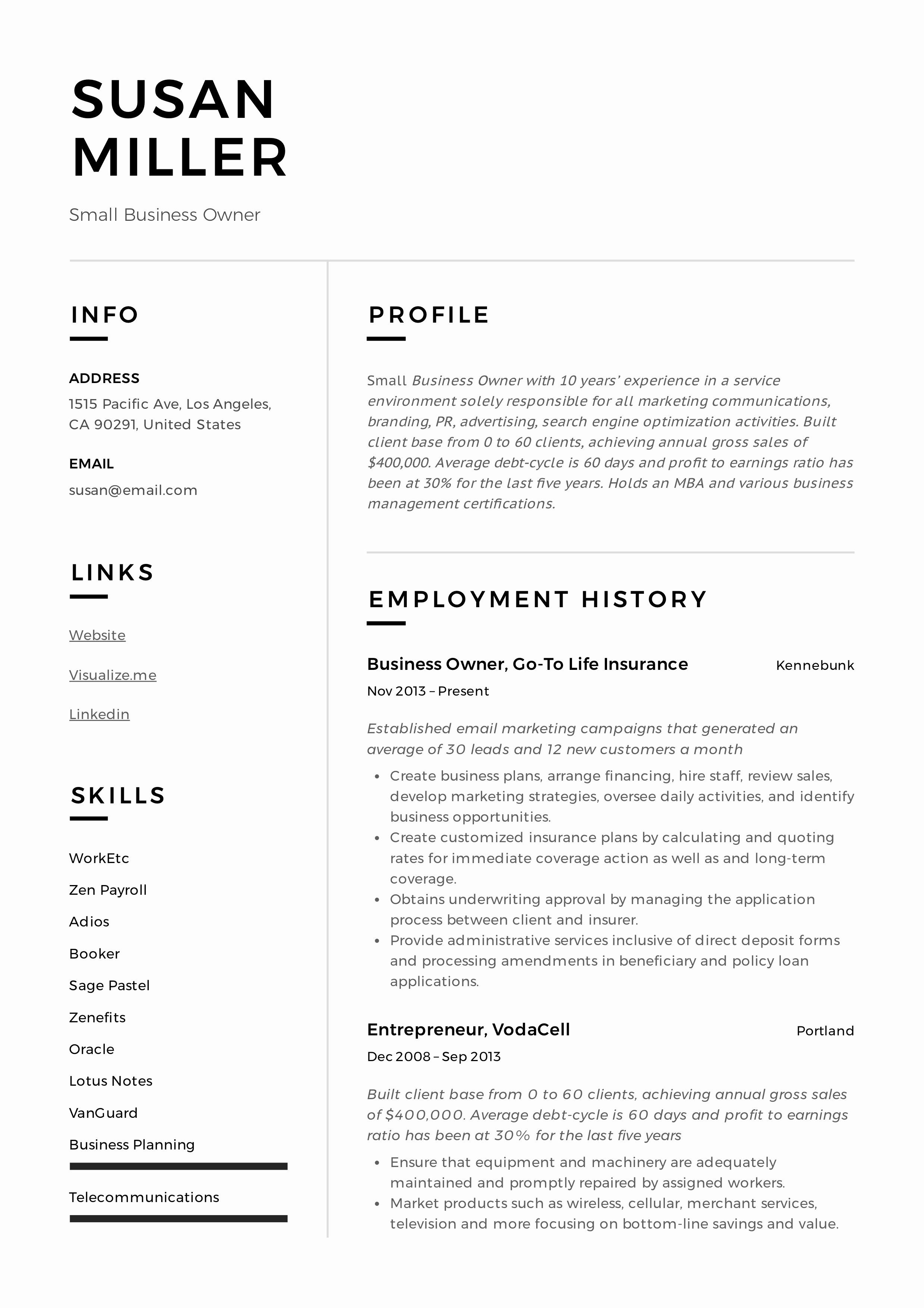 Small Business Owner Resume New Small Business Owner Resume Guide 12 Examples Pdf