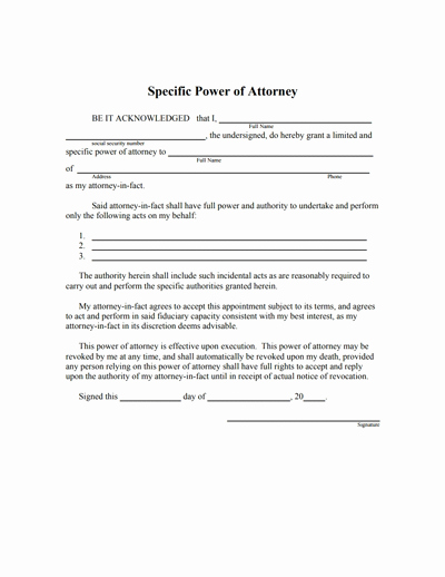 Special Power Of attorney form Elegant Special Power Of attorney form Free Download Create