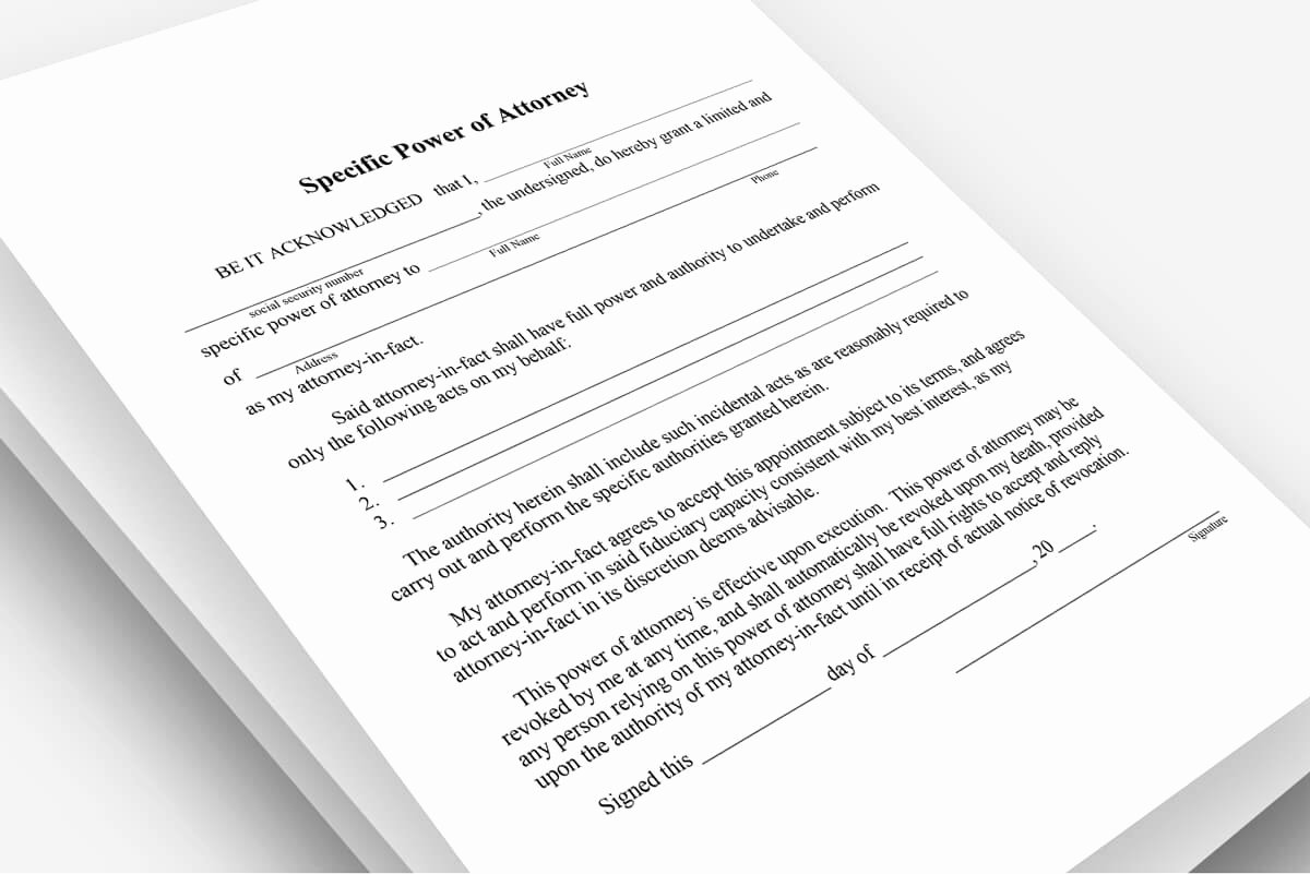 Special Power Of attorney form Lovely Special Power Of attorney form