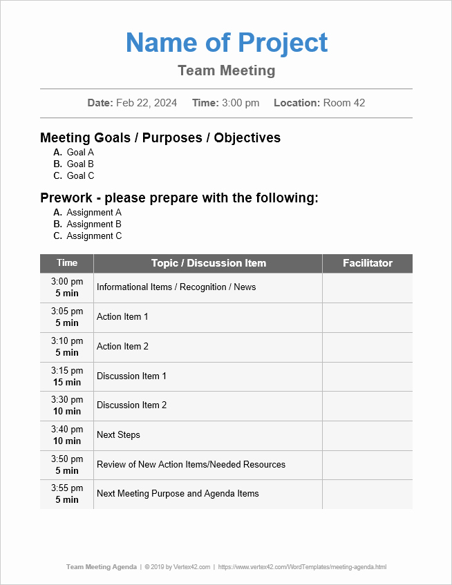 Staff Meetings Agenda Template Elegant 10 Free Meeting Agenda Templates
