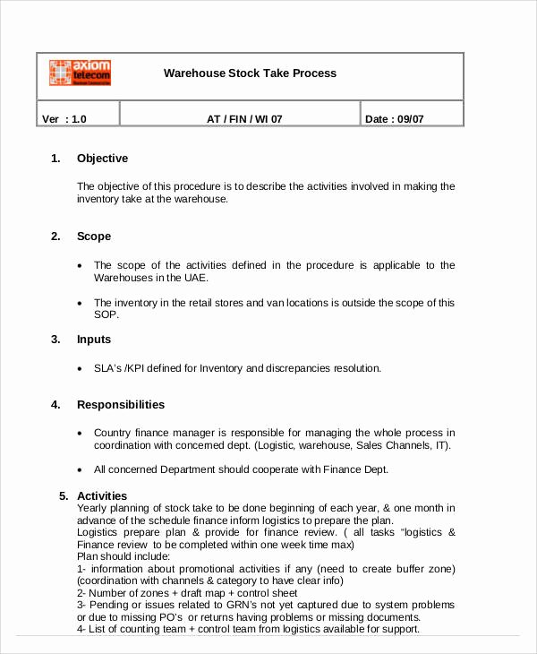 Standard Operating Procedure Sample Pdf Awesome 35 sop Templates In Pdf