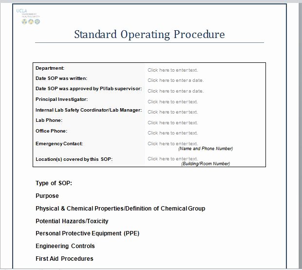 Standard Operating Procedure Sample Pdf Awesome 37 Best Standard Operating Procedure sop Templates