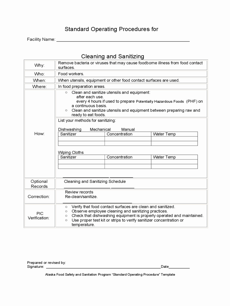 Standard Operating Procedures Template Unique 2019 sop Template Fillable Printable Pdf &amp; forms