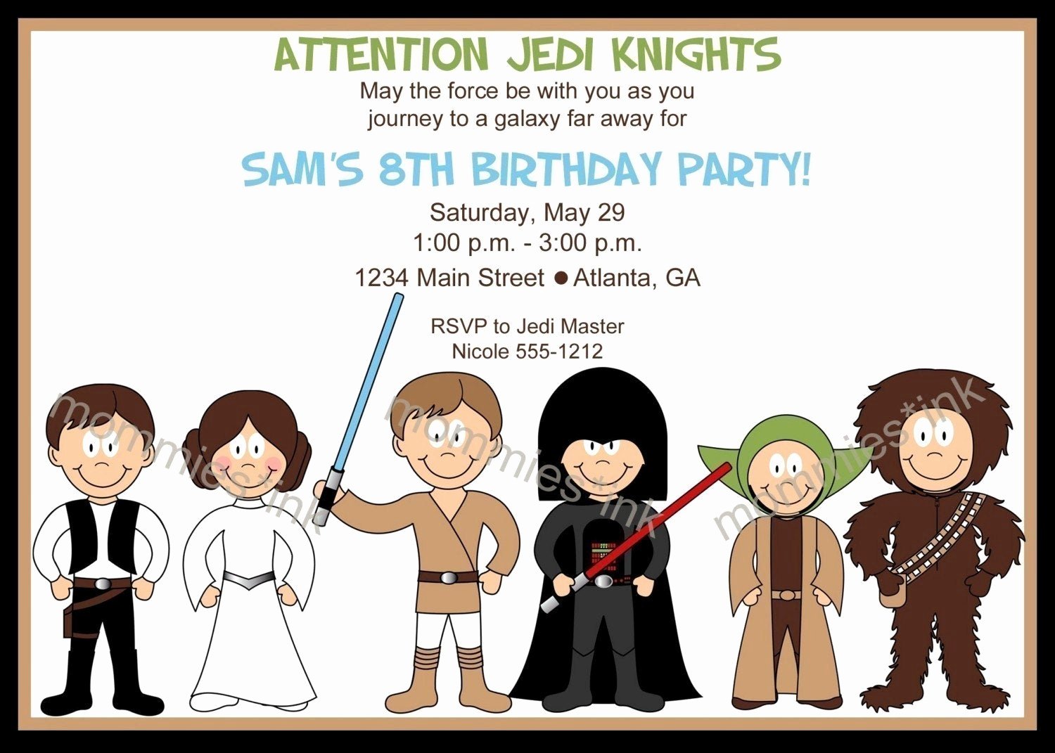 Star Wars Birthday Invitations Best Of Star Wars Inspired Birthday Invitation Horizontal or