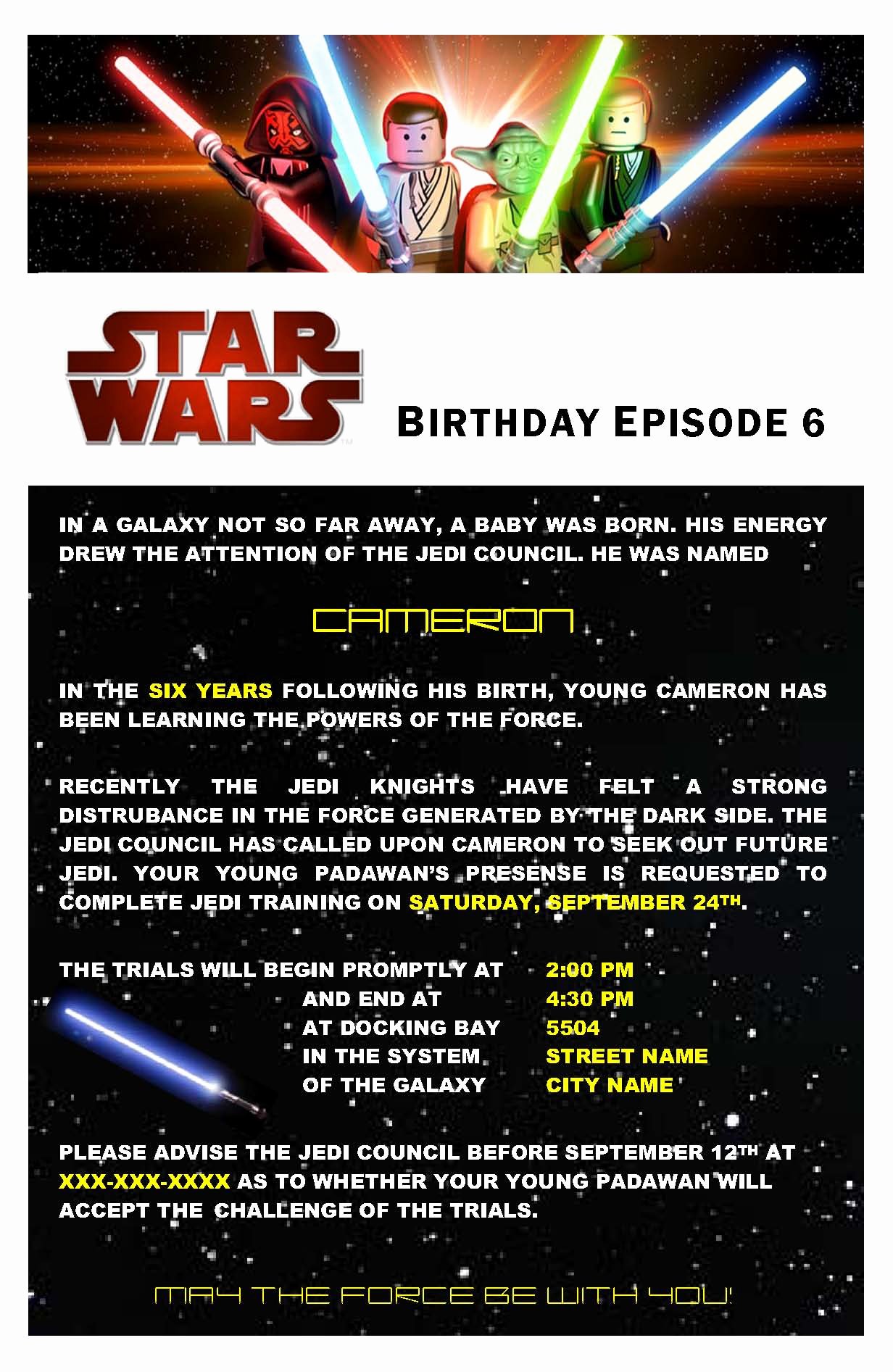 Star Wars Birthday Invitations Elegant Star Wars Birthday Party