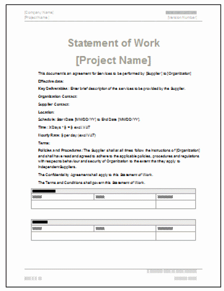 Statement Of Work Sample Best Of 5 Free Statement Work Templates Word Excel Pdf