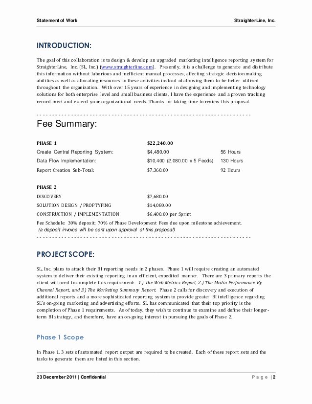 Statement Of Work Sample Lovely software Project Statement Of Work Document Sample